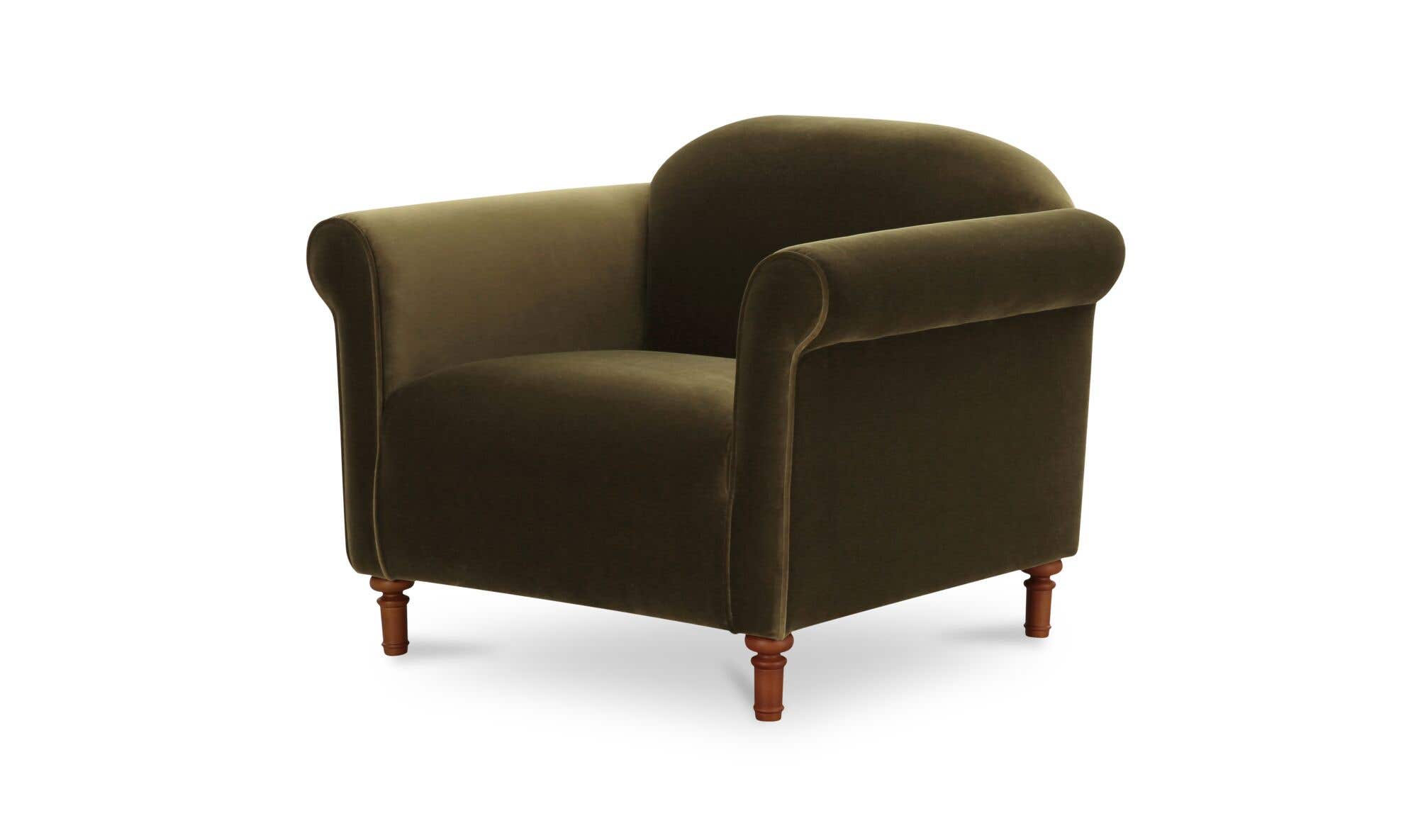 Harmony Accent Chair Dark Green Faux Mohair by Moe's Home Collection - view 10