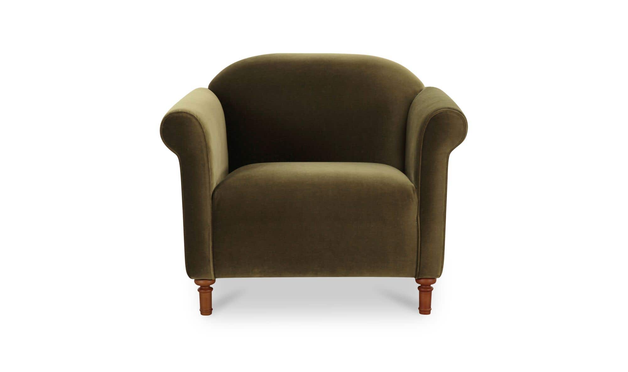 Harmony Accent Chair Dark Green Faux Mohair by Moe's Home Collection - view 6