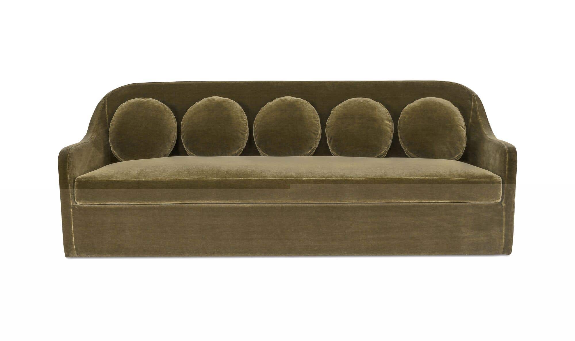 Rialto Sofa Dark Green Faux Mohair by Moe's Home Collection - view 7