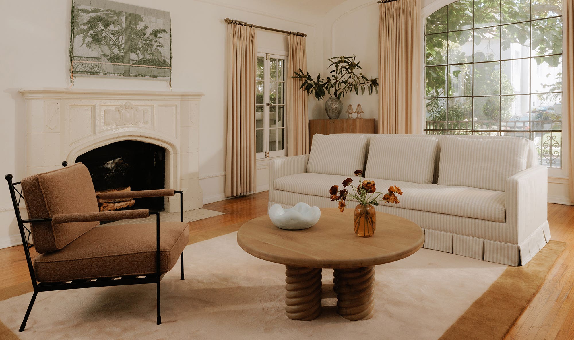 Pellicano Sofa Beige Stripe by Moe's Home Collection - view 6