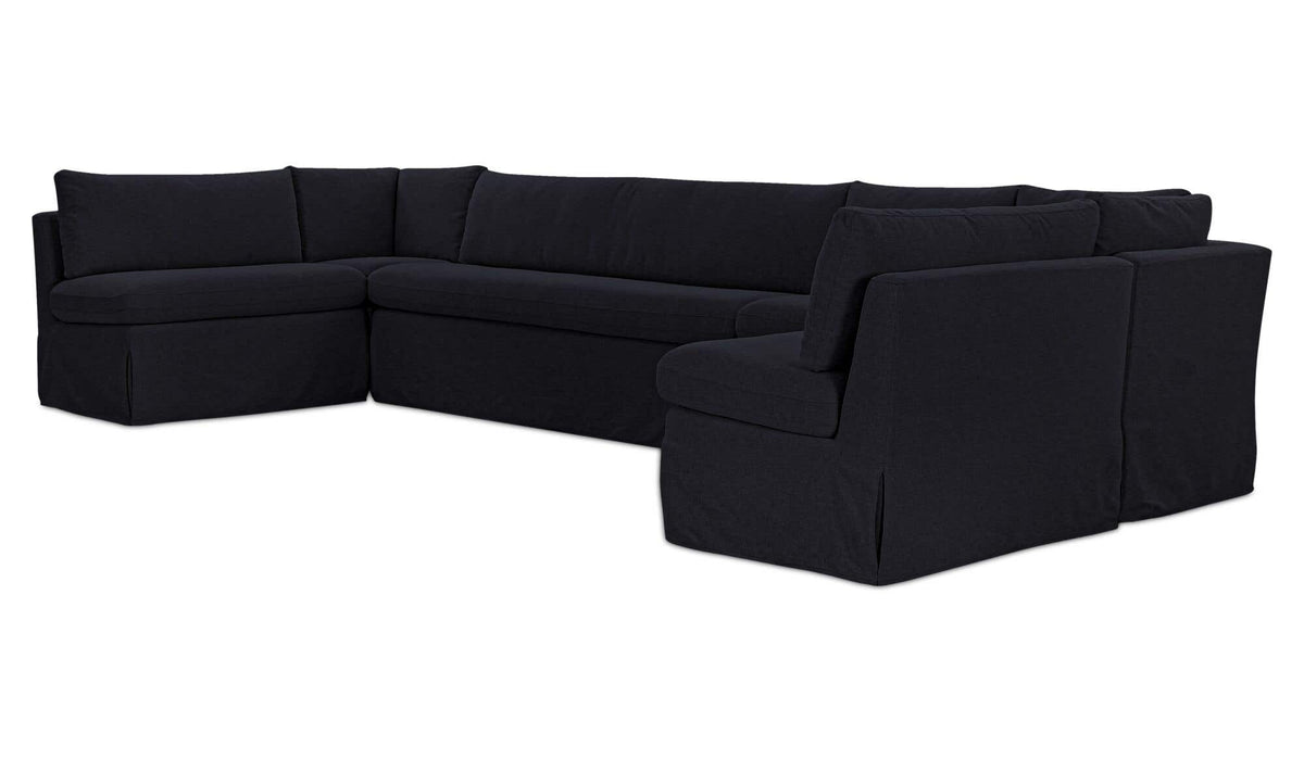 Fable Slipcover Dining Banquette U-Shape Black 168 in by Moe's Home Collection - view 4