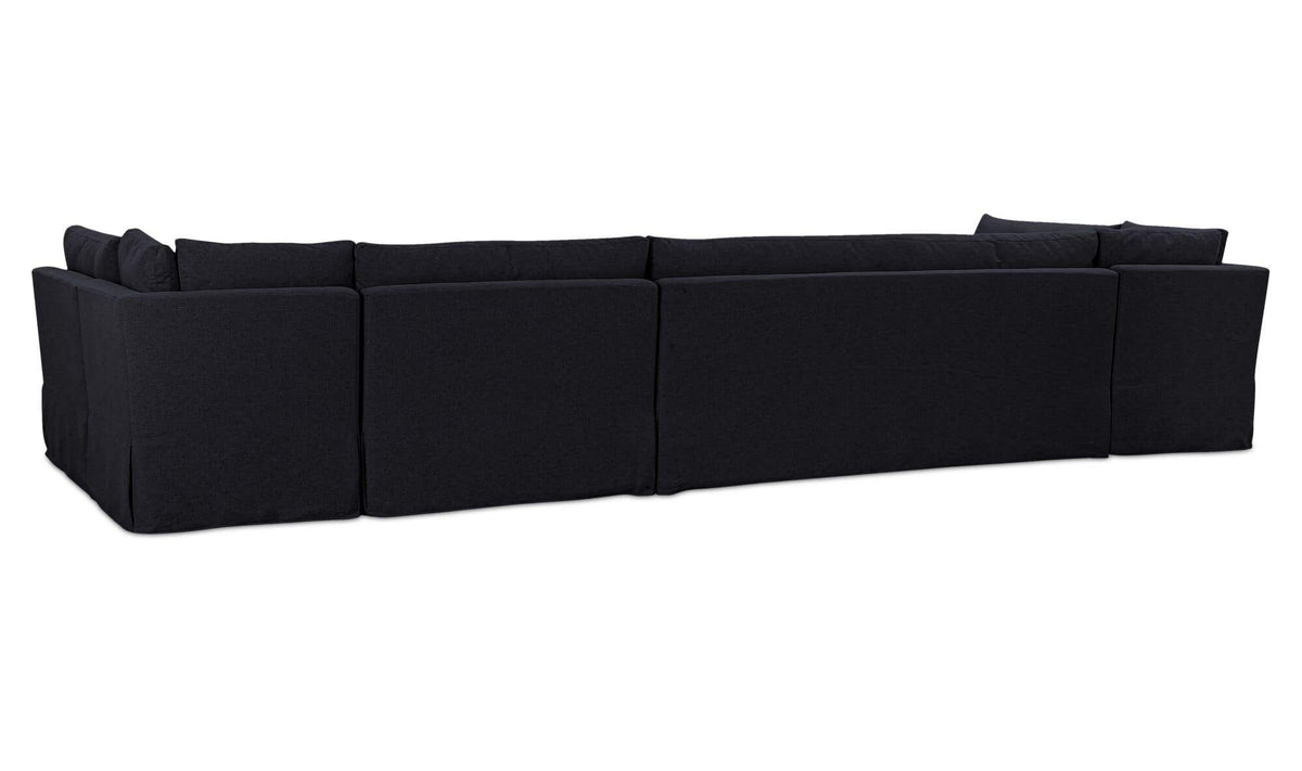 Fable Slipcover Dining Banquette U-Shape Black 168 in by Moe's Home Collection - view 6