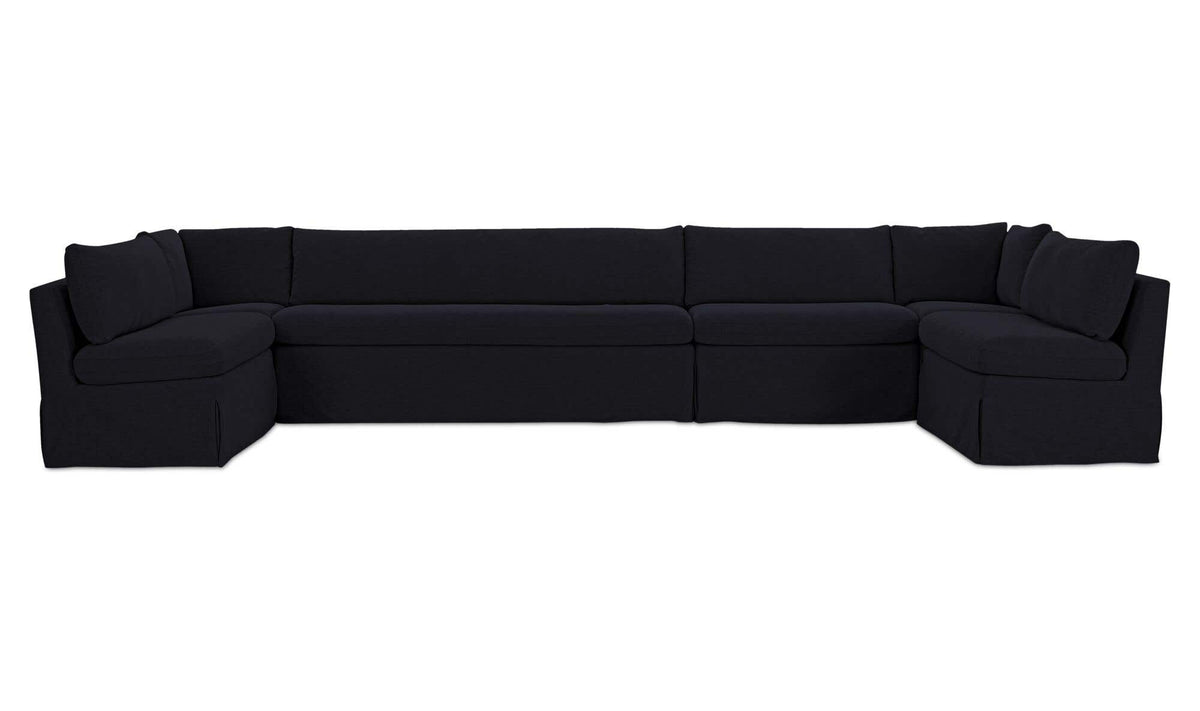 Fable Slipcover Dining Banquette U-Shape Black 168 in by Moe's Home Collection - view 2