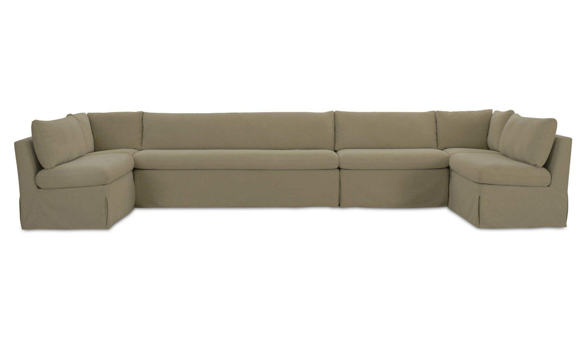 Fable Slipcover Dining Banquette U-Shape Olive 168 in by Moe's Home Collection - view 2