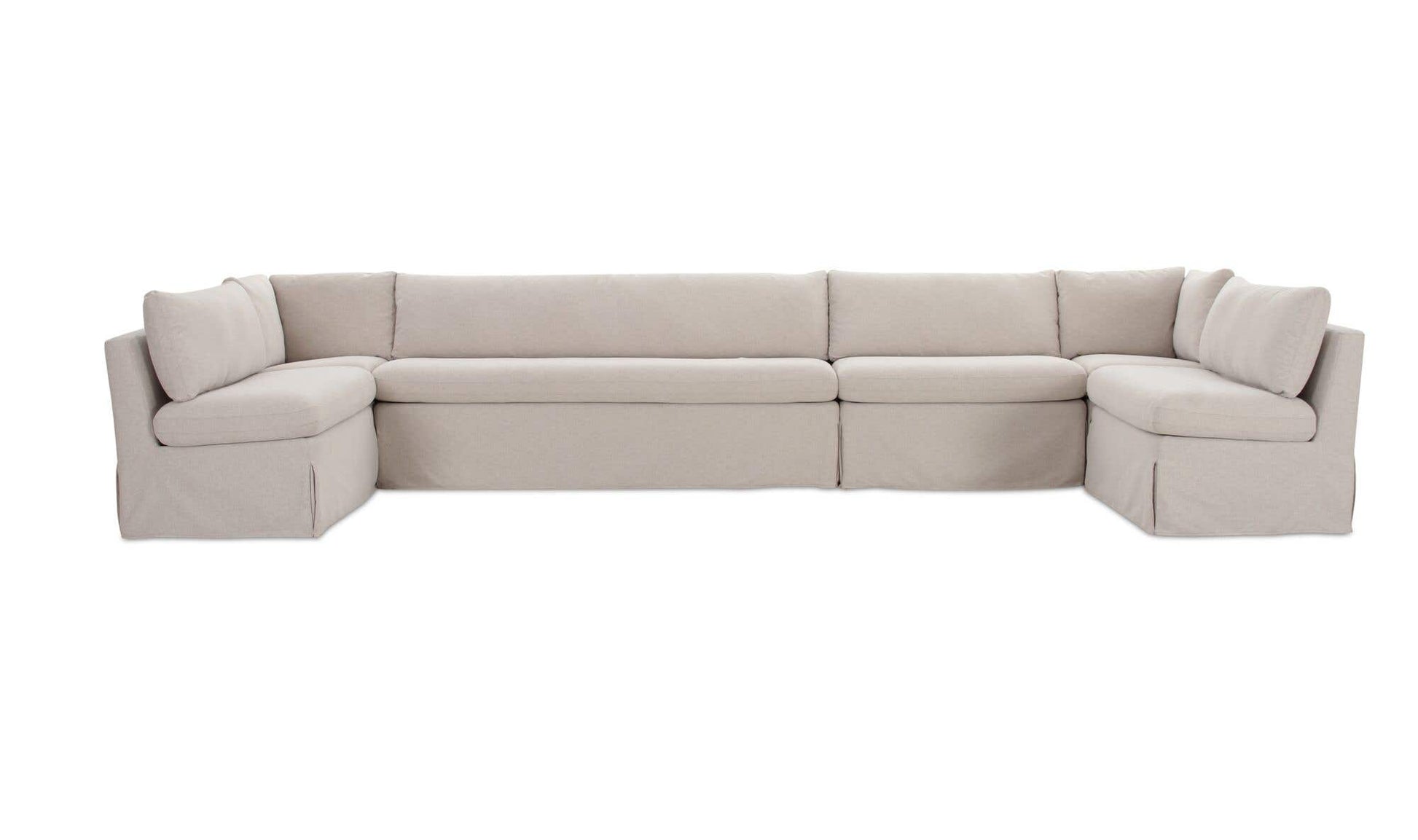 Fable Slipcover Dining Banquette U-Shape Beige 168 in. by Moe's Home Collection - view 6