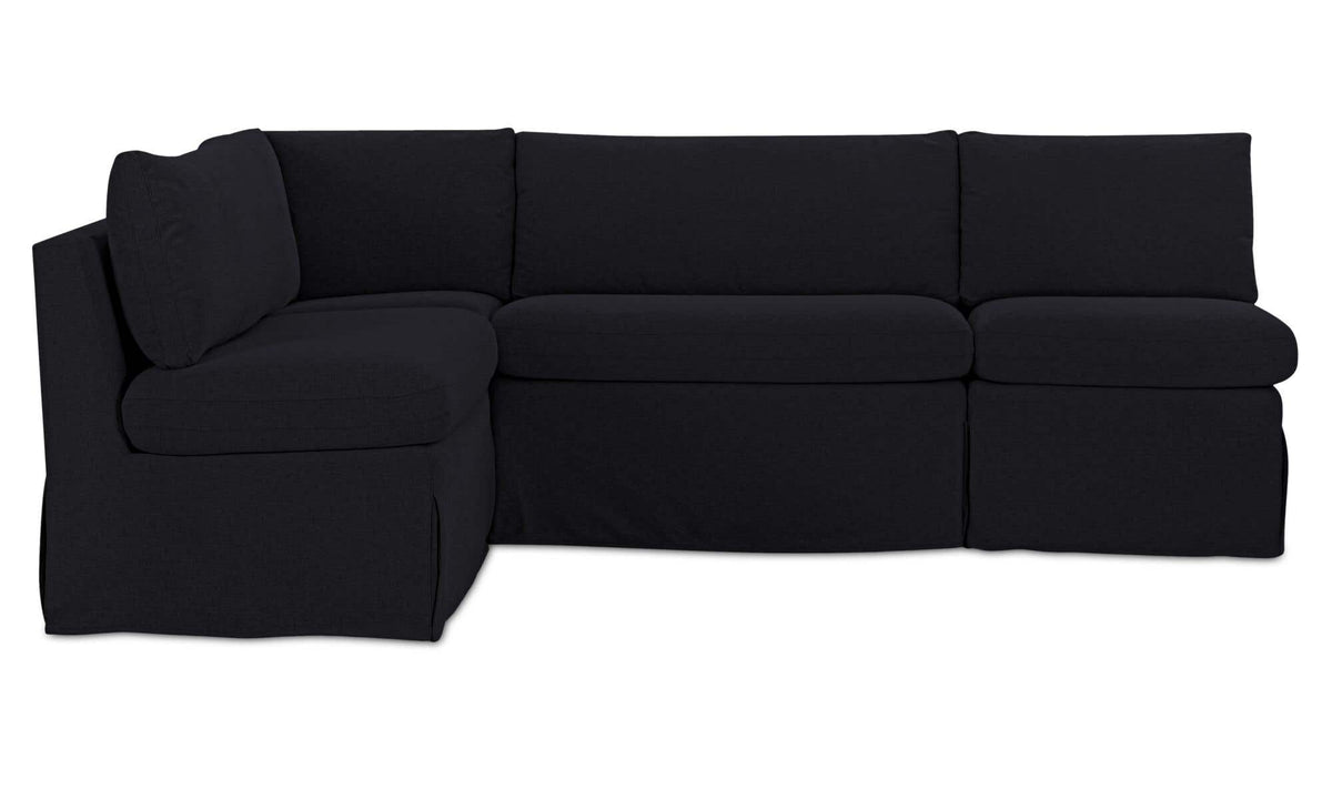 Fable Slipcover Dining Banquette L-Shape Black 96 in by Moe's Home Collection - view 2
