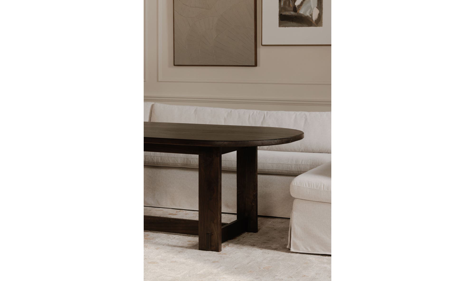 Fable Slipcover Dining Banquette L-Shape Beige 96 in. by Moe's Home Collection - view 9