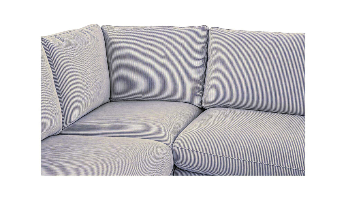 Fable Slipcover Dining Banquette L-Shape Navy Stripe 96 in by Moe's Home Collection - view 6