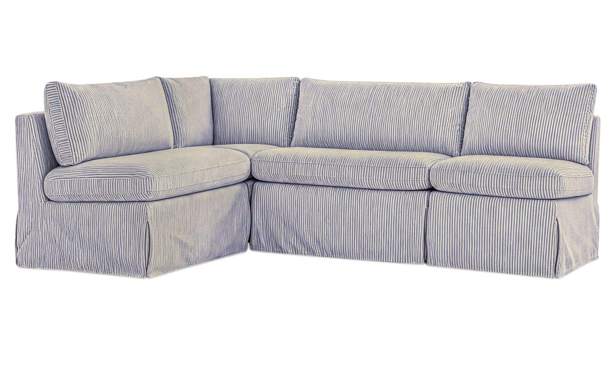 Fable Slipcover Dining Banquette L-Shape Navy Stripe 96 in by Moe's Home Collection - view 4