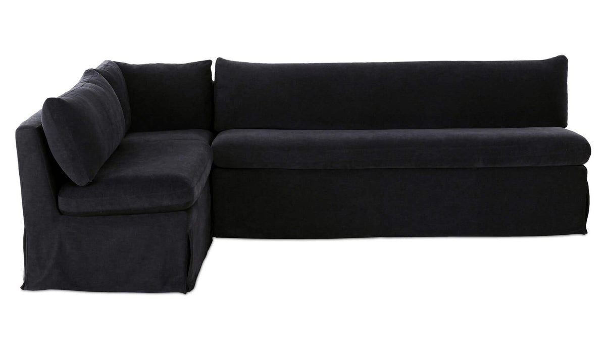 Fable Slipcover Dining Banquette L-Shape Black 100.5 in by Moe's Home Collection - view 2