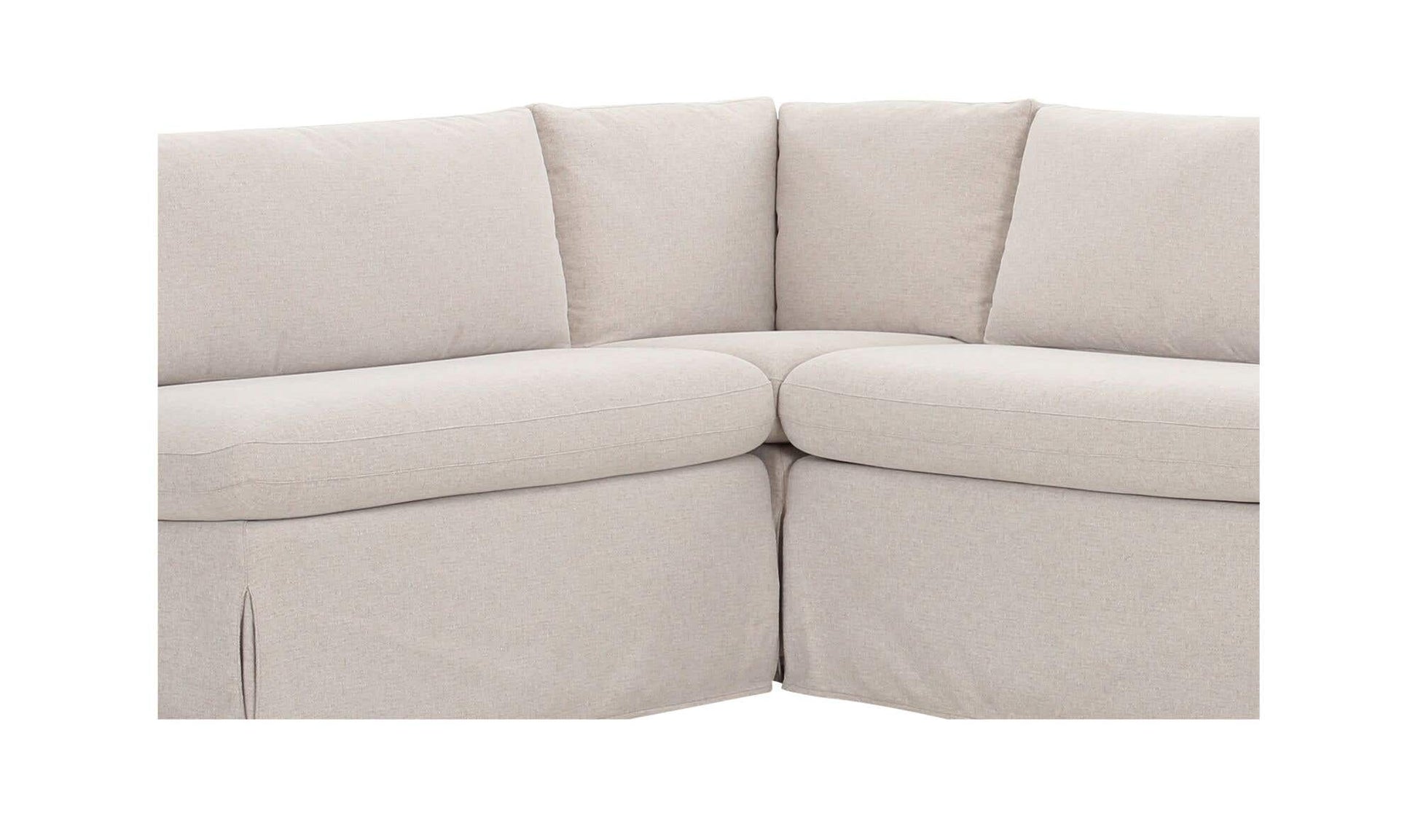 Fable Slipcover Dining Banquette L-Shape Beige 100.5 in. by Moe's Home Collection - view 14