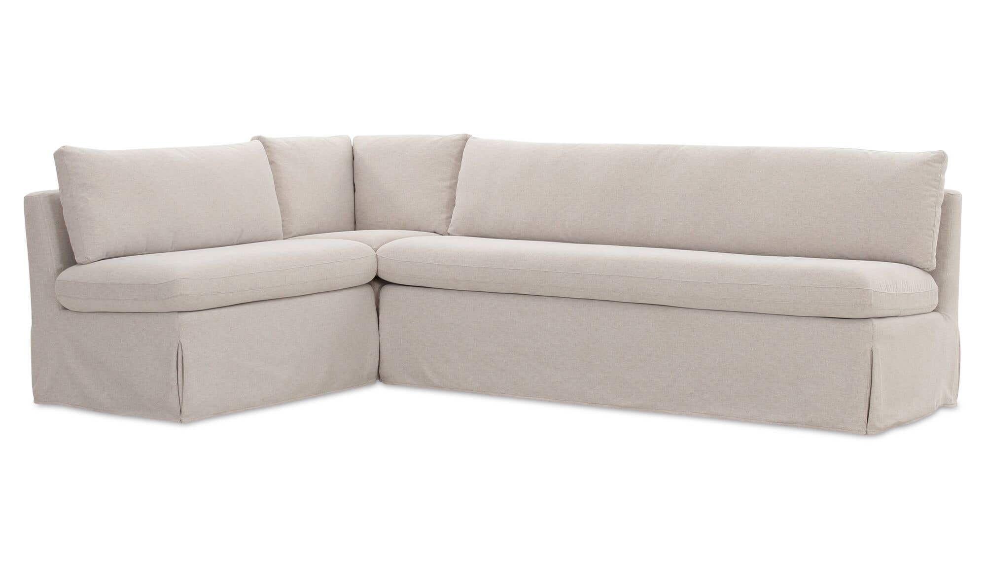 Fable Slipcover Dining Banquette L-Shape Beige 100.5 in. by Moe's Home Collection - view 13