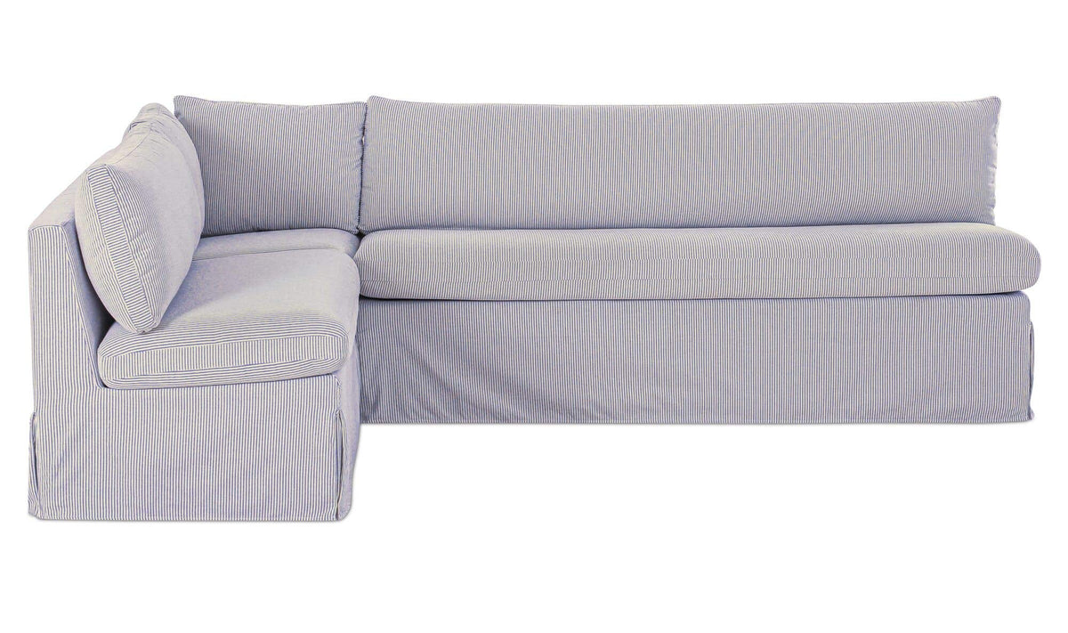 Fable Slipcover Dining Banquette L-Shape Navy Stripe 100.5 in by Moe's Home Collection - view 2