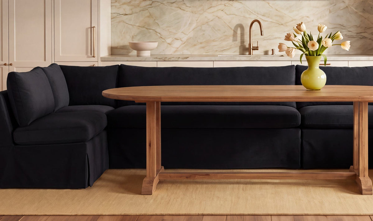 Fable Slipcover Dining Banquette L-Shape Black 125.5 in by Moe's Home Collection - view 3