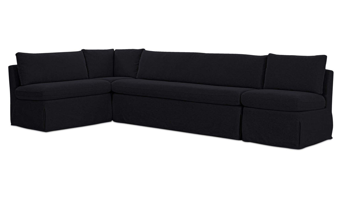 Fable Slipcover Dining Banquette L-Shape Black 125.5 in by Moe's Home Collection - view 4