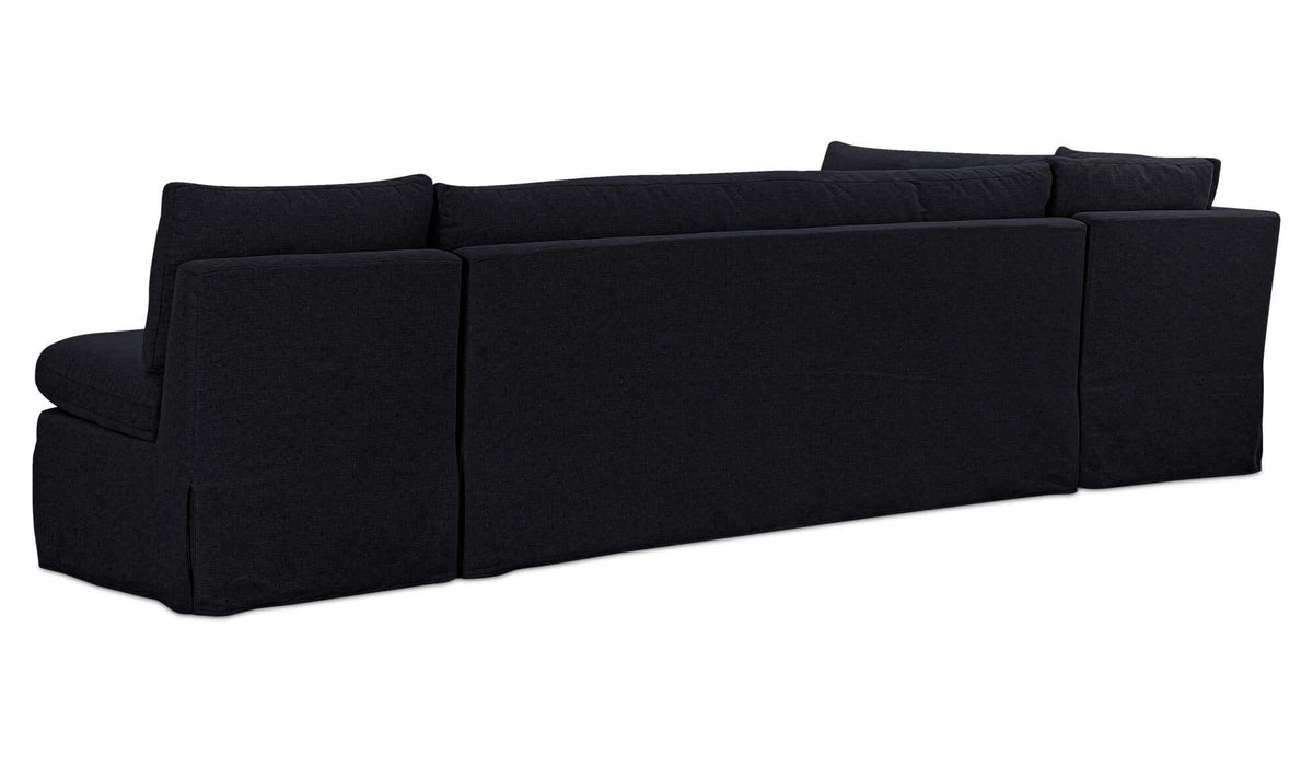 Fable Slipcover Dining Banquette L-Shape Black 125.5 in by Moe's Home Collection - view 6