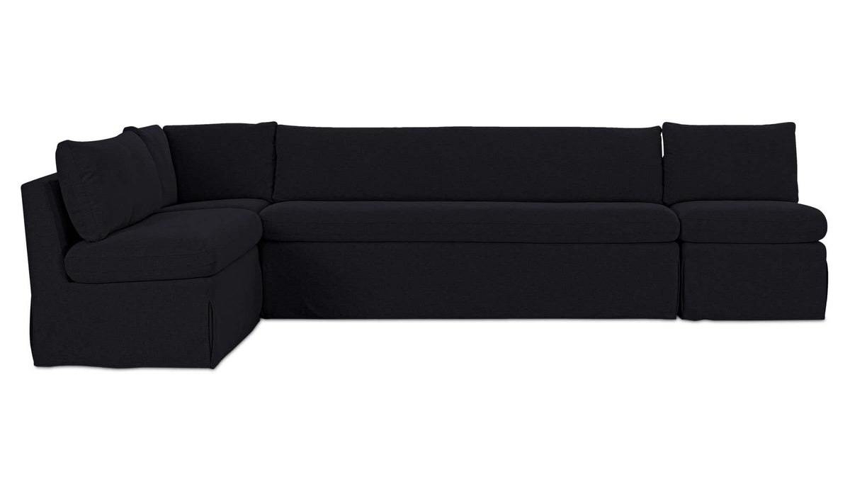 Fable Slipcover Dining Banquette L-Shape Black 125.5 in by Moe's Home Collection - view 2