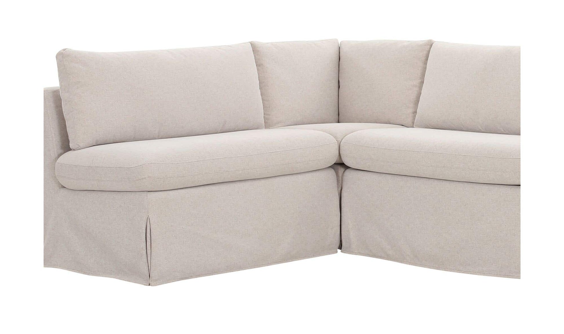 Fable Slipcover Dining Banquette L-Shape Beige 125.5 in. by Moe's Home Collection - view 14