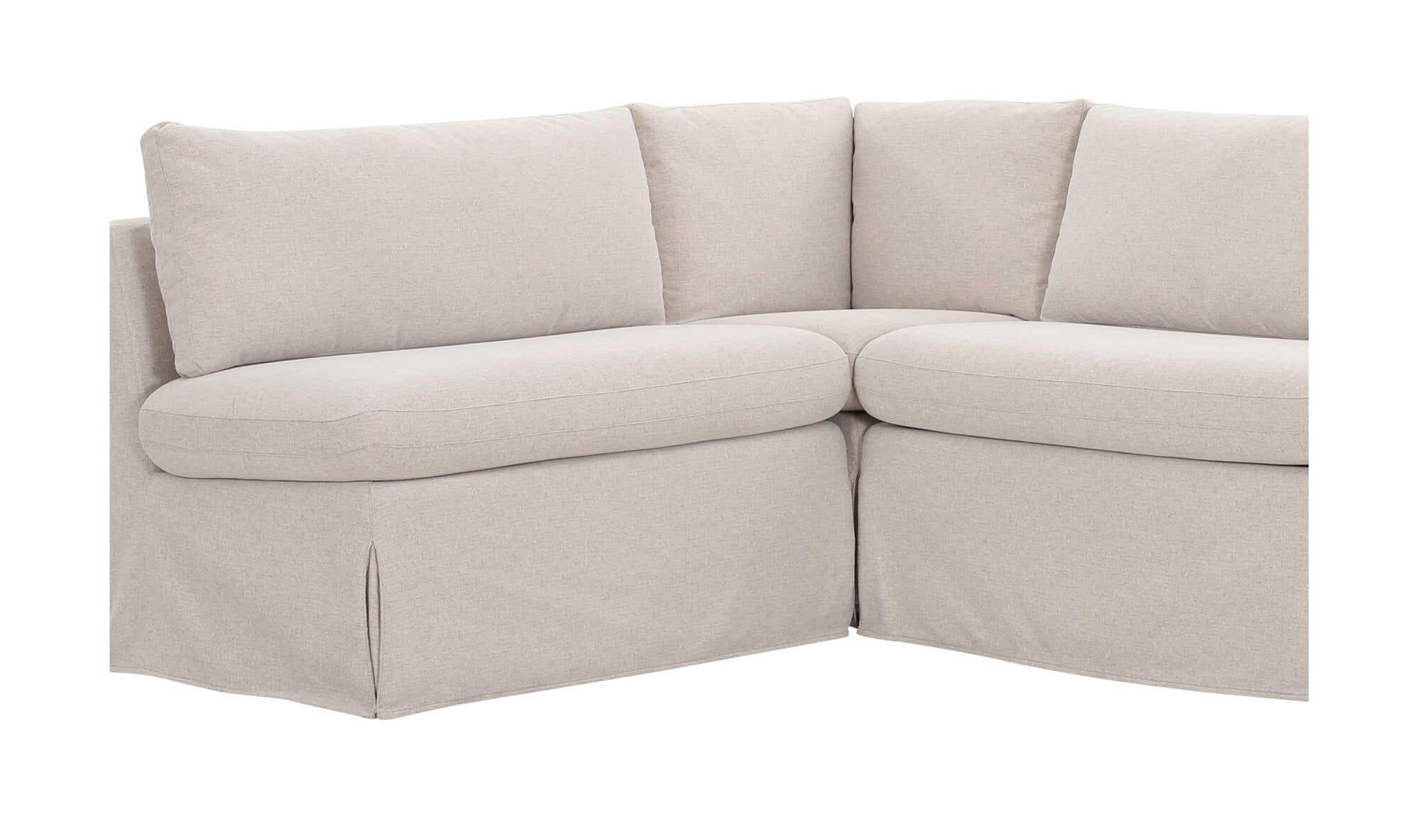 Fable Slipcover Dining Banquette L-Shape Beige 125.5 in. by Moe's Home Collection - view 14