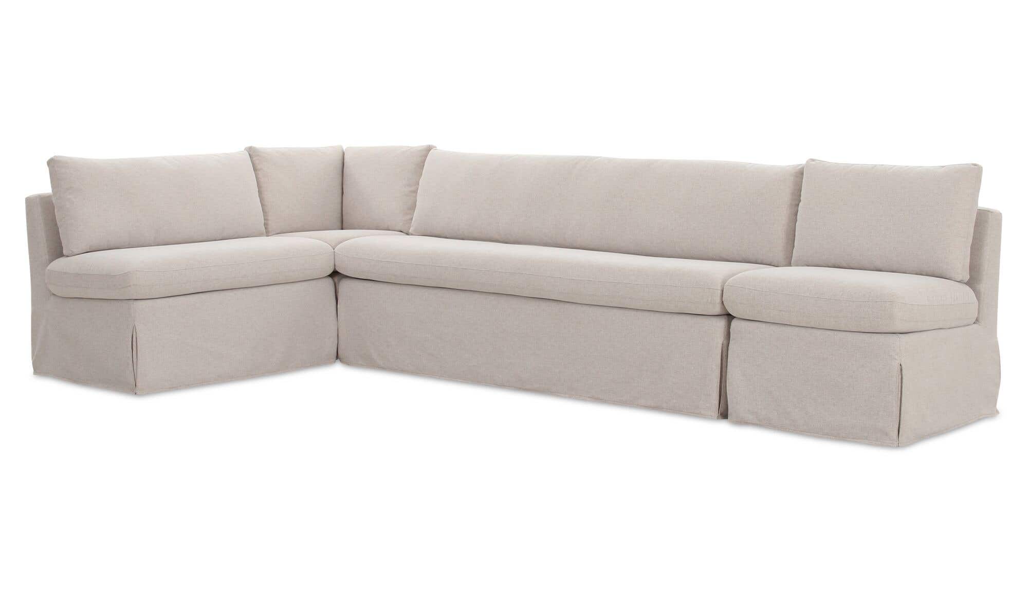 Fable Slipcover Dining Banquette L-Shape Beige 125.5 in. by Moe's Home Collection - view 13