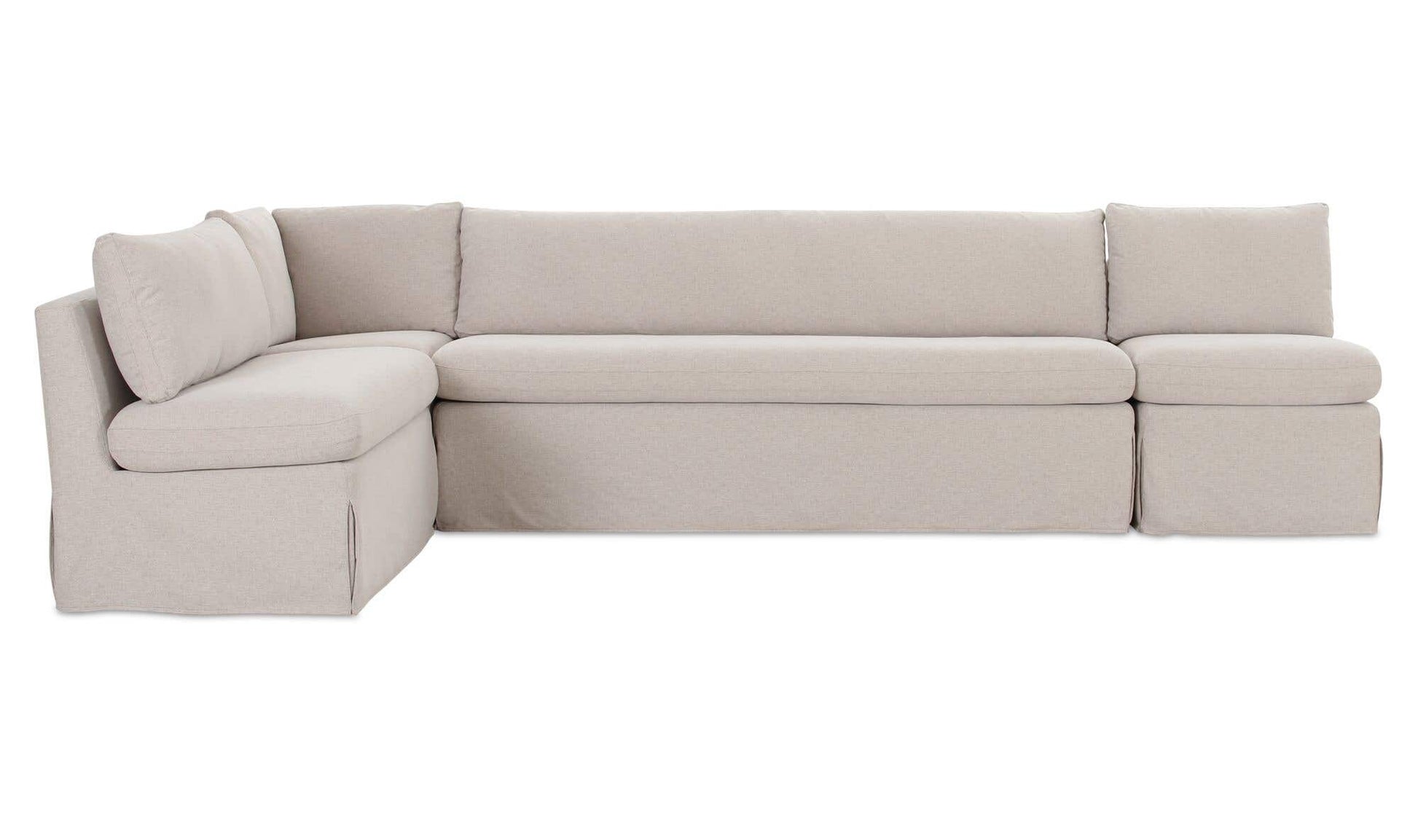 Fable Slipcover Dining Banquette L-Shape Beige 125.5 in. by Moe's Home Collection - view 6
