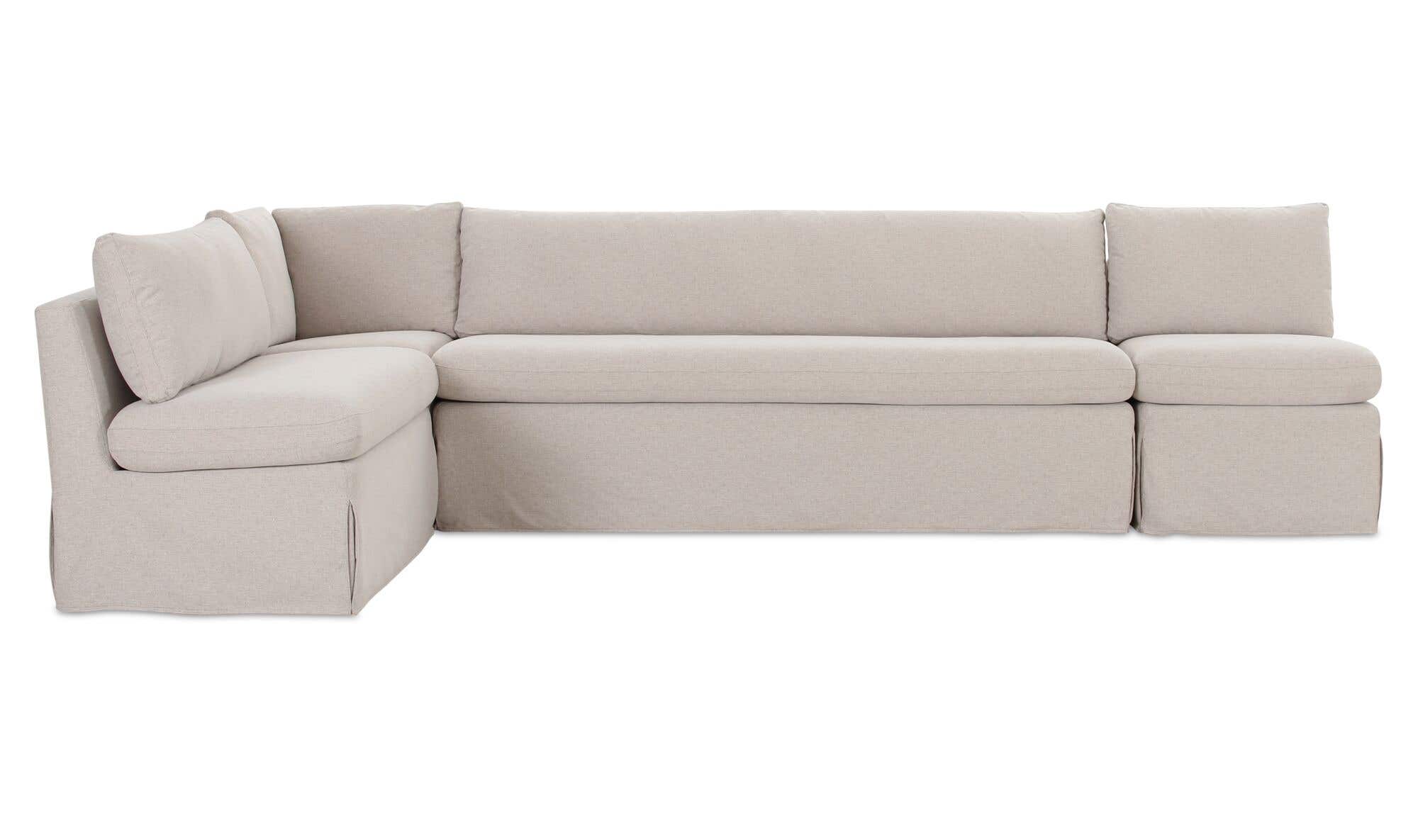 Fable Slipcover Dining Banquette L-Shape Beige 125.5 in. by Moe's Home Collection - view 6