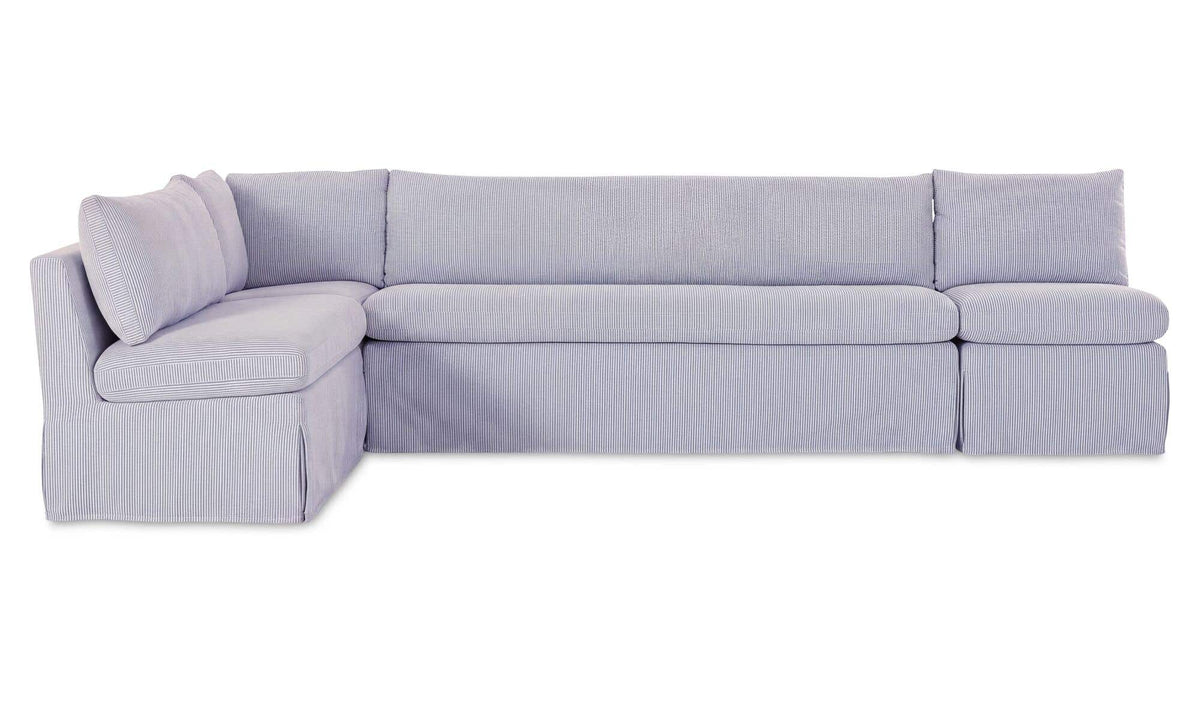 Fable Slipcover Dining Banquette L-Shape Navy Stripe 125.5 in by Moe's Home Collection - view 2