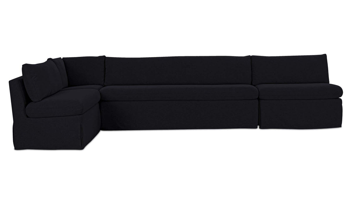 Fable Slipcover Dining Banquette L-Shape Black 139.5 in by Moe's Home Collection - view 2