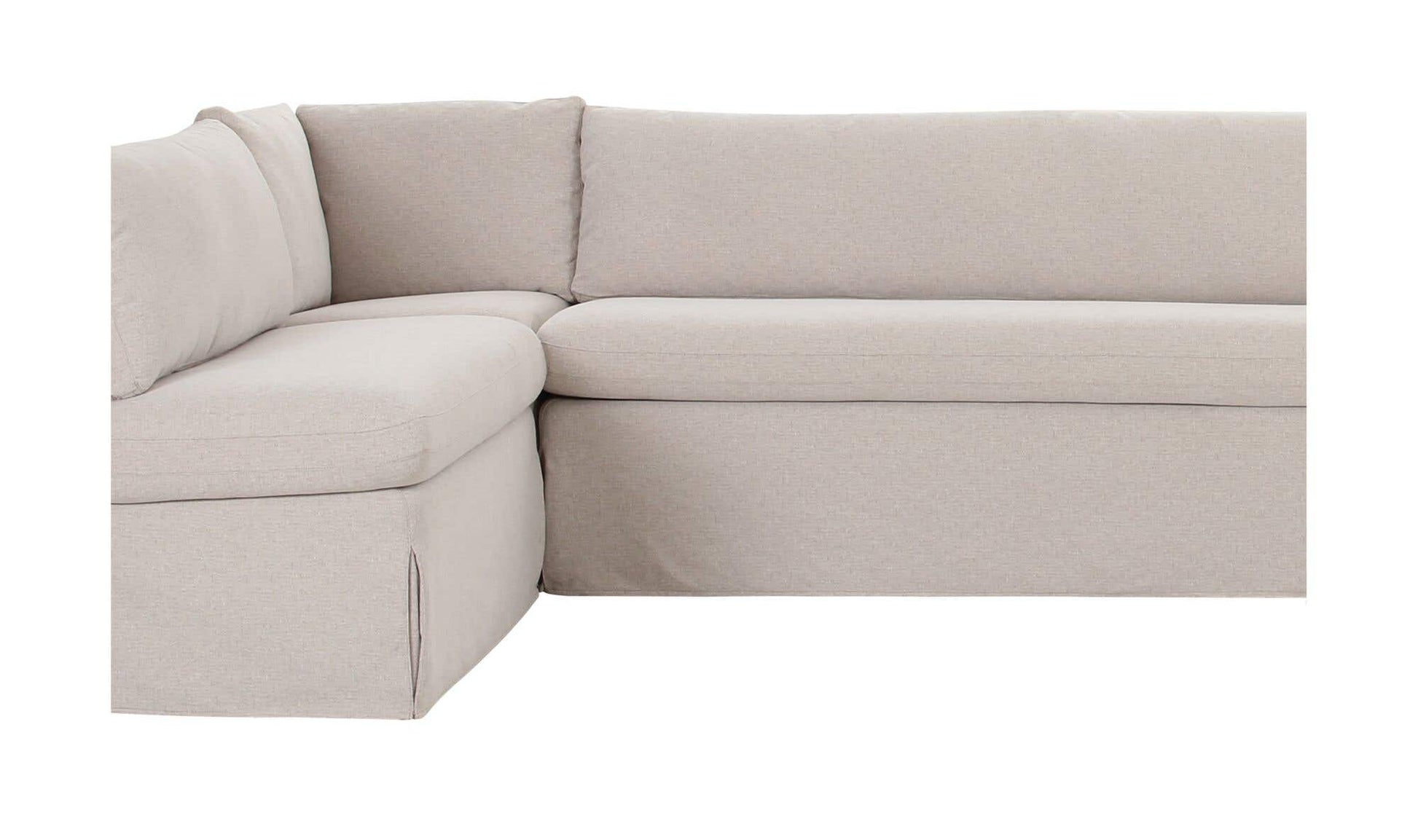 Fable Slipcover Dining Banquette L-Shape Beige 139.5 in. by Moe's Home Collection - view 14