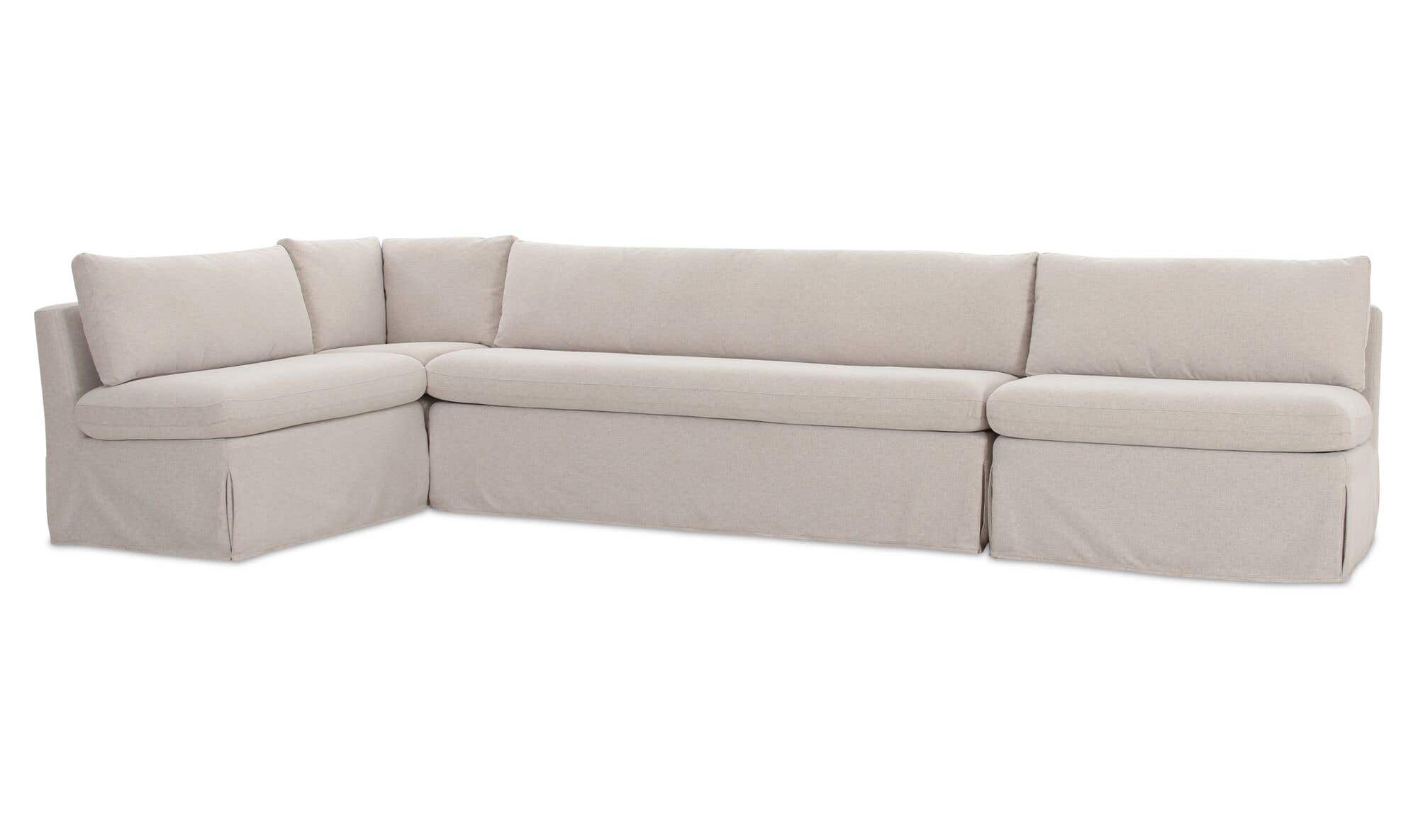 Fable Slipcover Dining Banquette L-Shape Beige 139.5 in. by Moe's Home Collection - view 13