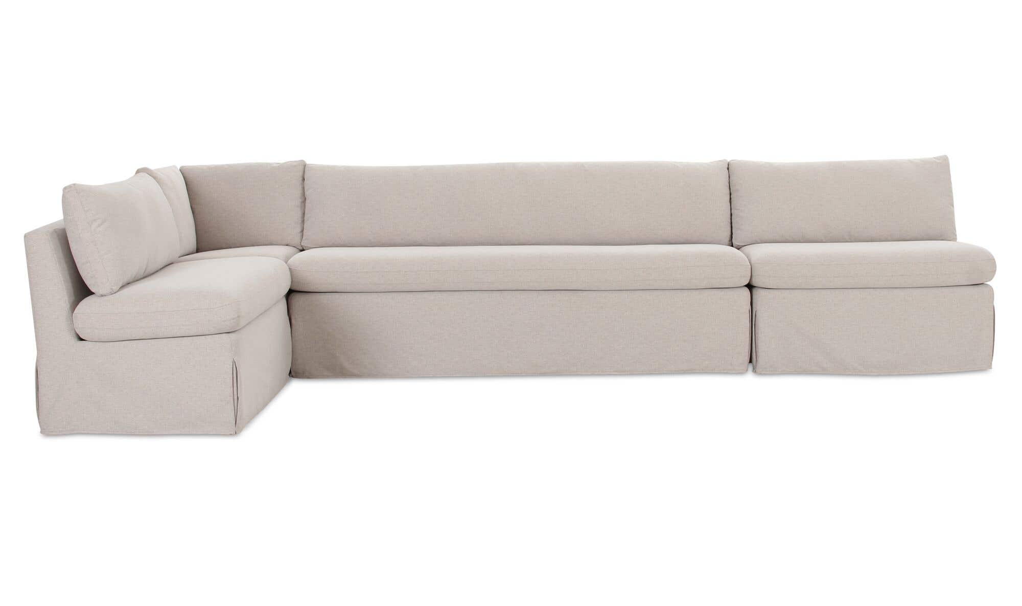 Fable Slipcover Dining Banquette L-Shape Beige 139.5 in. by Moe's Home Collection - view 6