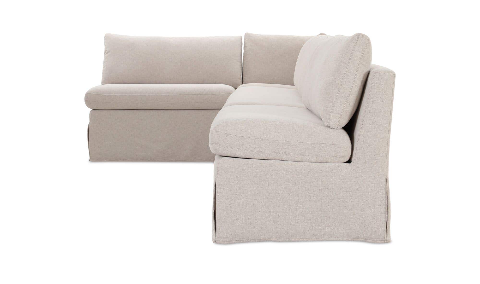 Fable Slipcover Dining Banquette L-Shape Beige 139.5 in. by Moe's Home Collection - view 11