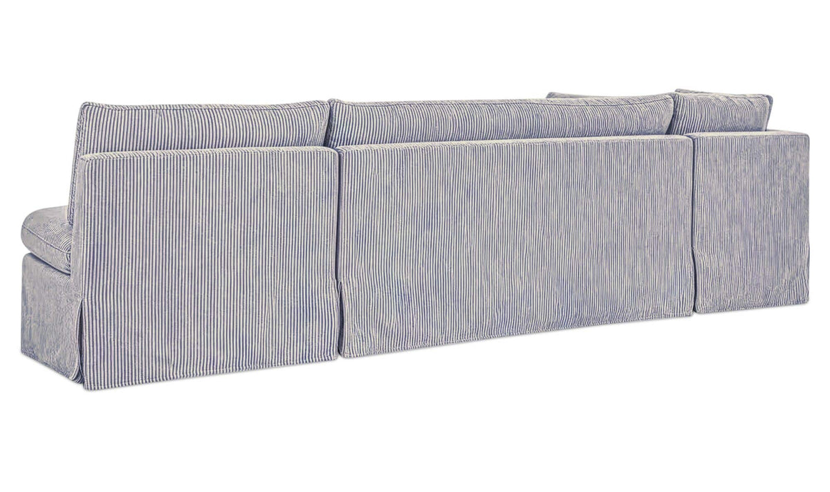 Fable Slipcover Dining Banquette L-Shape Navy Stripe 139.5 in by Moe's Home Collection - view 5