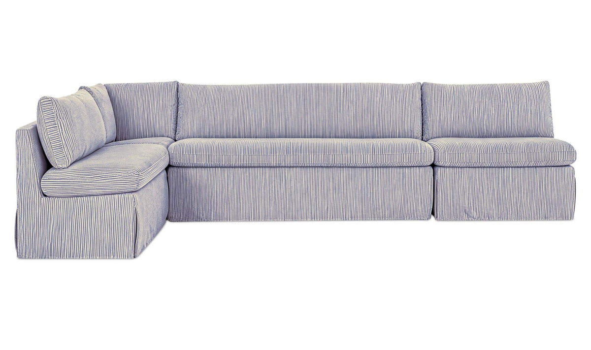 Fable Slipcover Dining Banquette L-Shape Navy Stripe 139.5 in by Moe's Home Collection - view 2