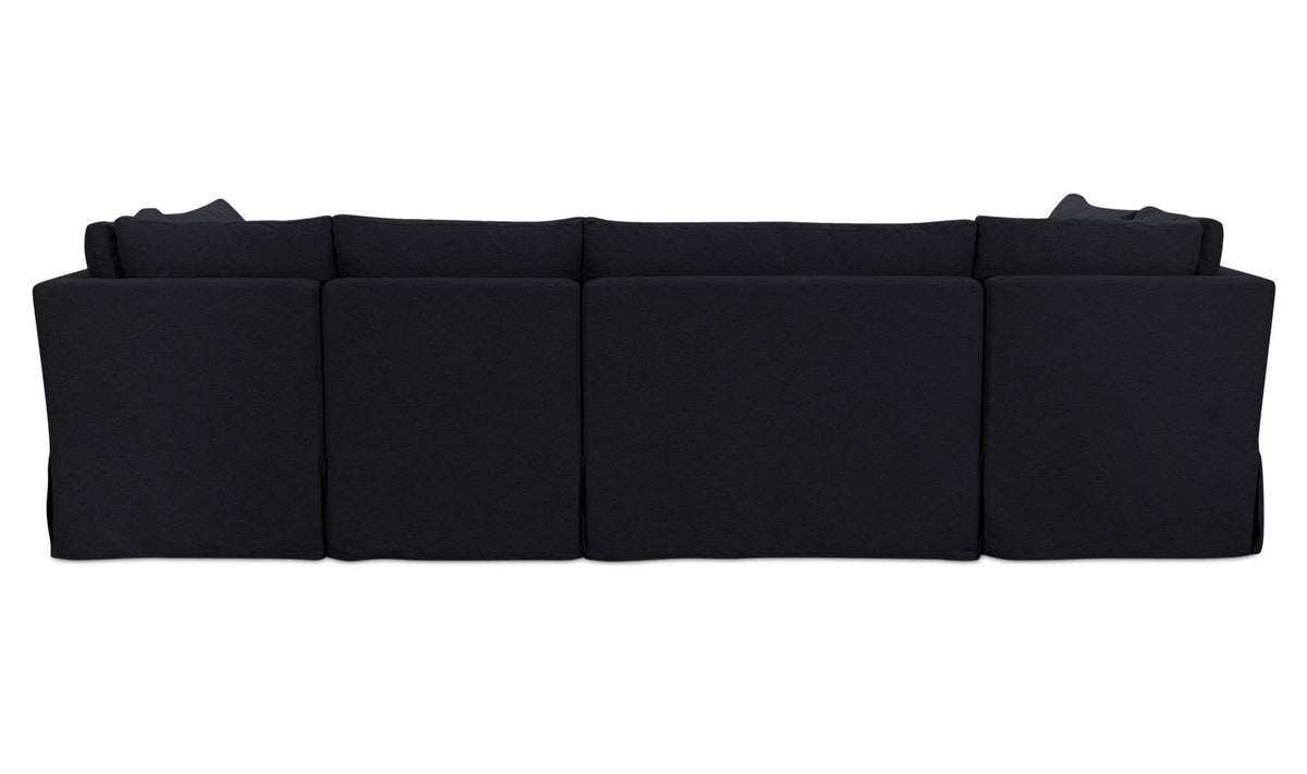 Fable Slipcover Dining Banquette U-Shape Black 121 in by Moe's Home Collection - view 7
