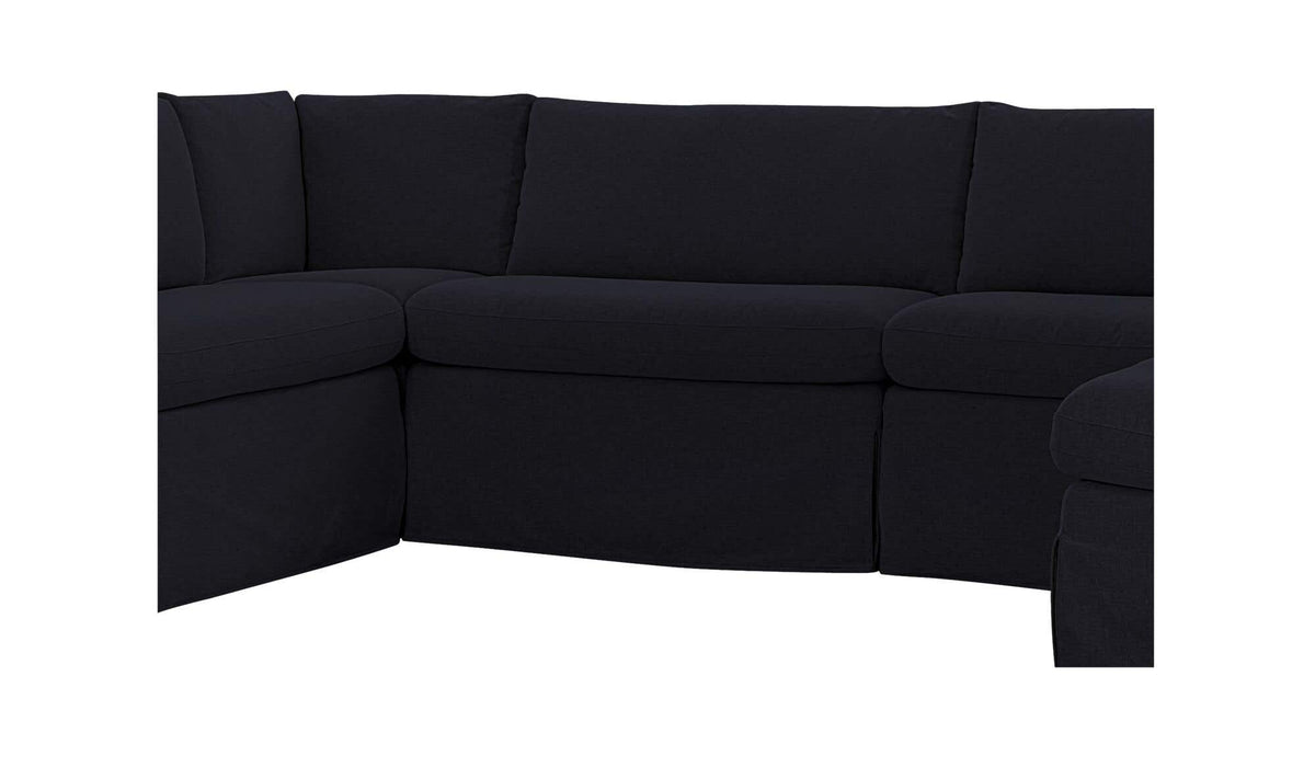 Fable Slipcover Dining Banquette U-Shape Black 121 in by Moe's Home Collection - view 8