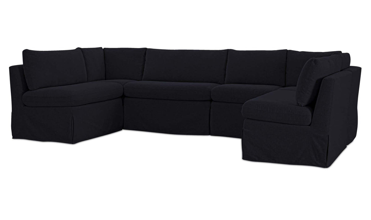 Fable Slipcover Dining Banquette U-Shape Black 121 in by Moe's Home Collection - view 4