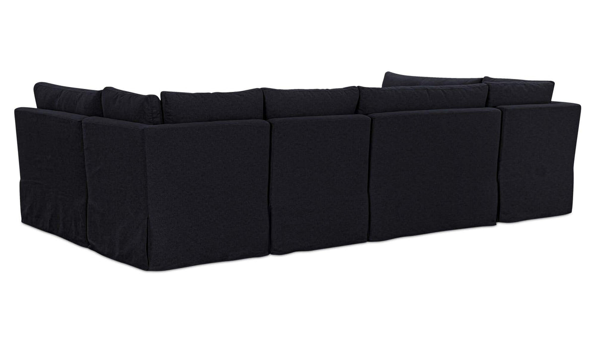 Fable Slipcover Dining Banquette U-Shape Black 121 in by Moe's Home Collection - view 6