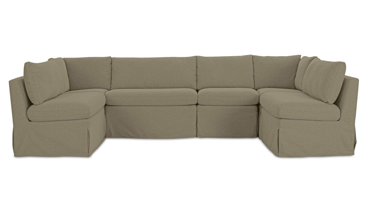 Fable Slipcover Dining Banquette U-Shape Olive 121 in by Moe's Home Collection - view 2