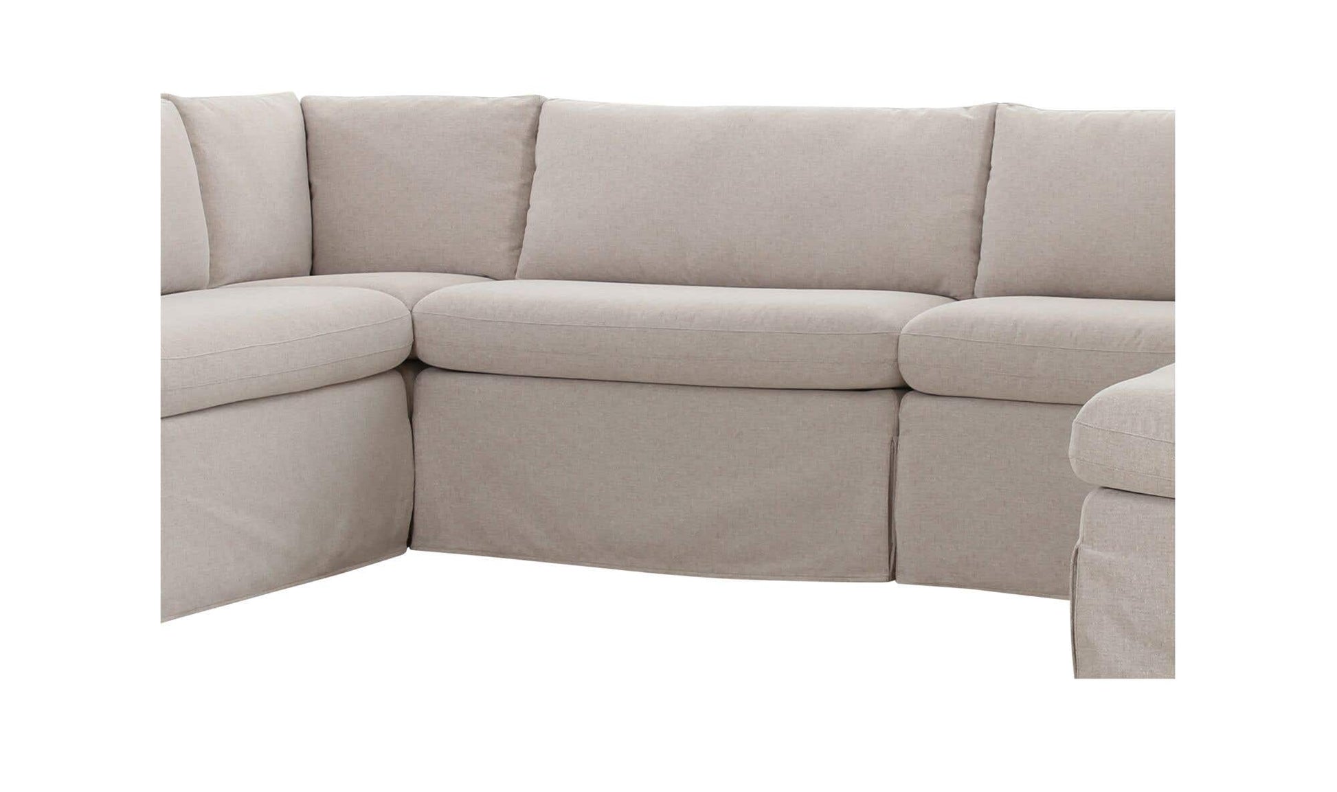 Fable Slipcover Dining Banquette U-Shape Beige 121 in. by Moe's Home Collection - view 14