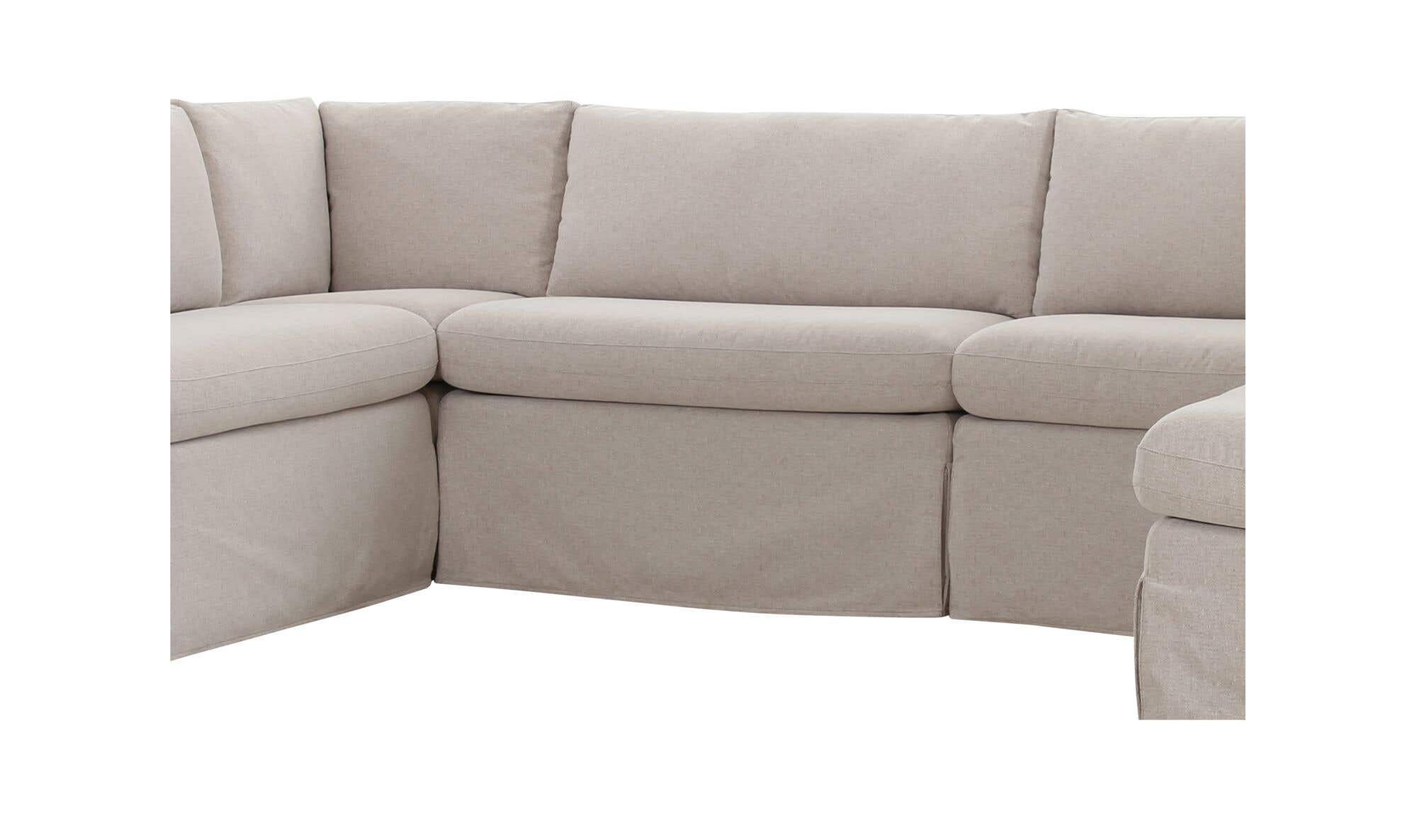 Fable Slipcover Dining Banquette U-Shape Beige 121 in. by Moe's Home Collection - view 14