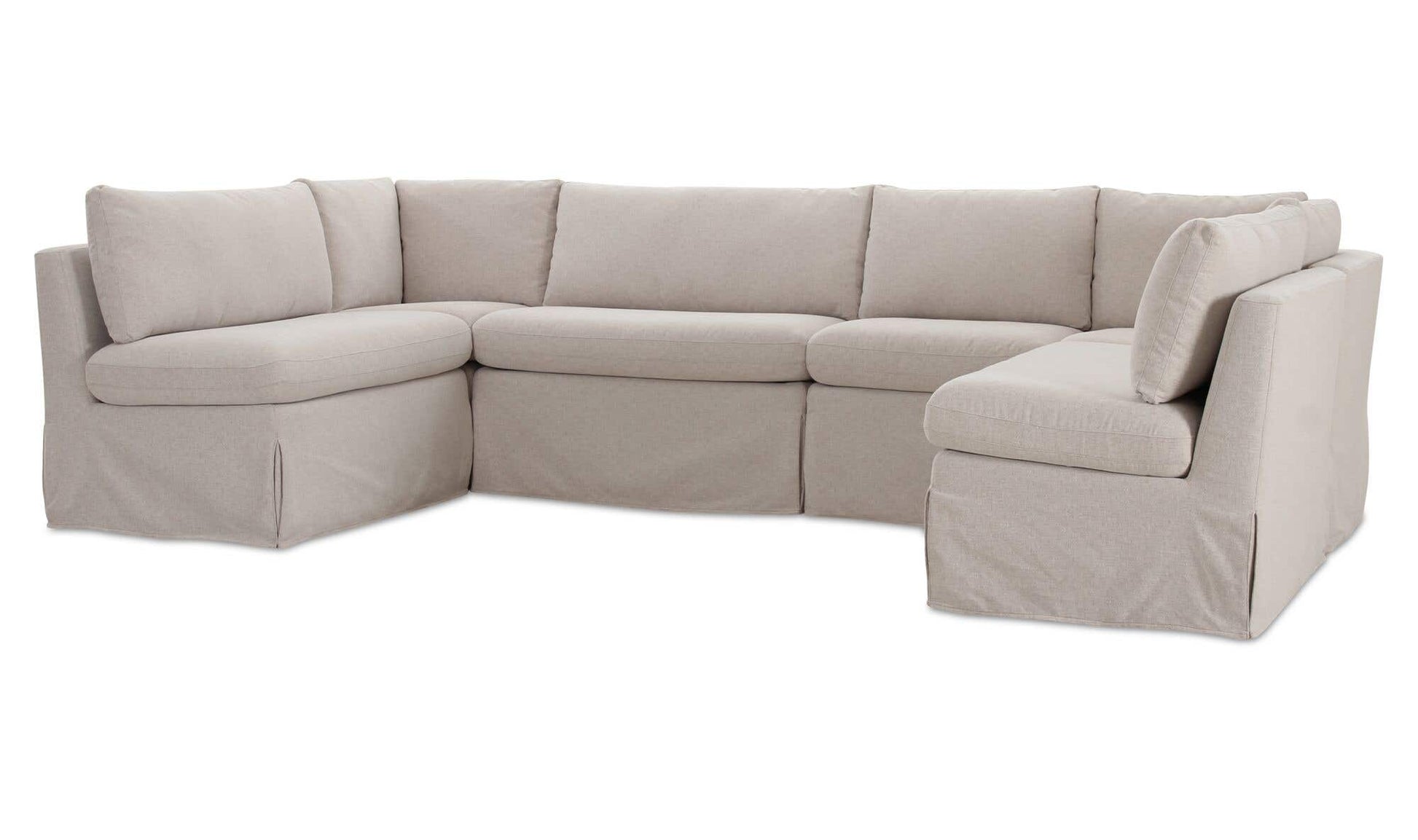 Fable Slipcover Dining Banquette U-Shape Beige 121 in. by Moe's Home Collection - view 13