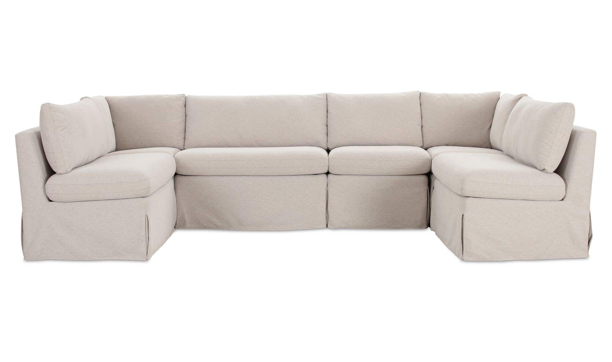 Fable Slipcover Dining Banquette U-Shape Beige 121 in. by Moe's Home Collection - view 6