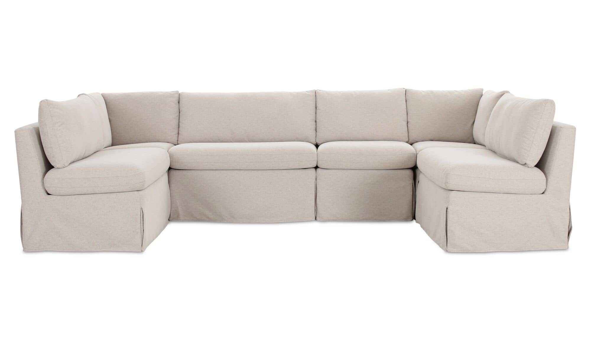 Fable Slipcover Dining Banquette U-Shape Beige 121 in. by Moe's Home Collection - view 6