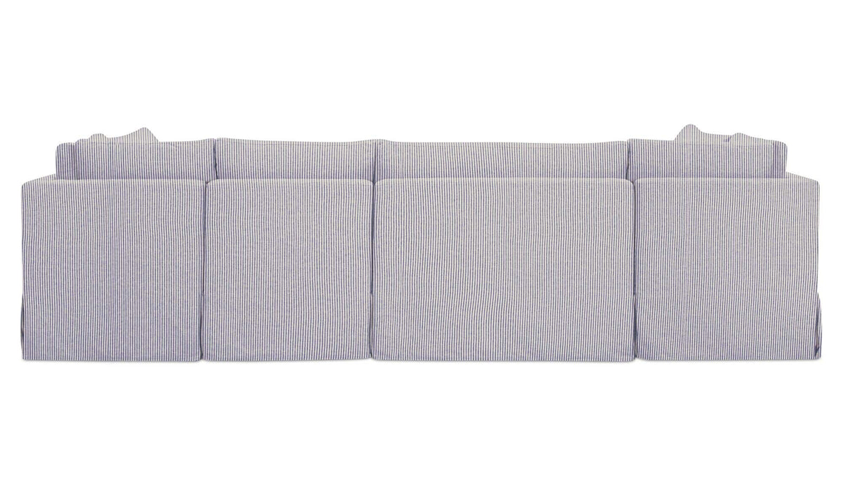 Fable Slipcover Dining Banquette U-Shape Navy Stripe 121 in by Moe's Home Collection - view 5
