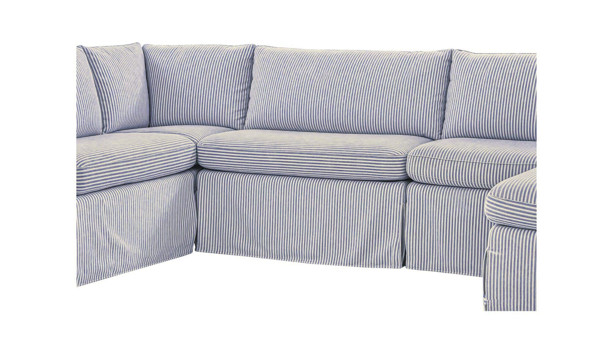 Fable Slipcover Dining Banquette U-Shape Navy Stripe 121 in by Moe's Home Collection - view 6