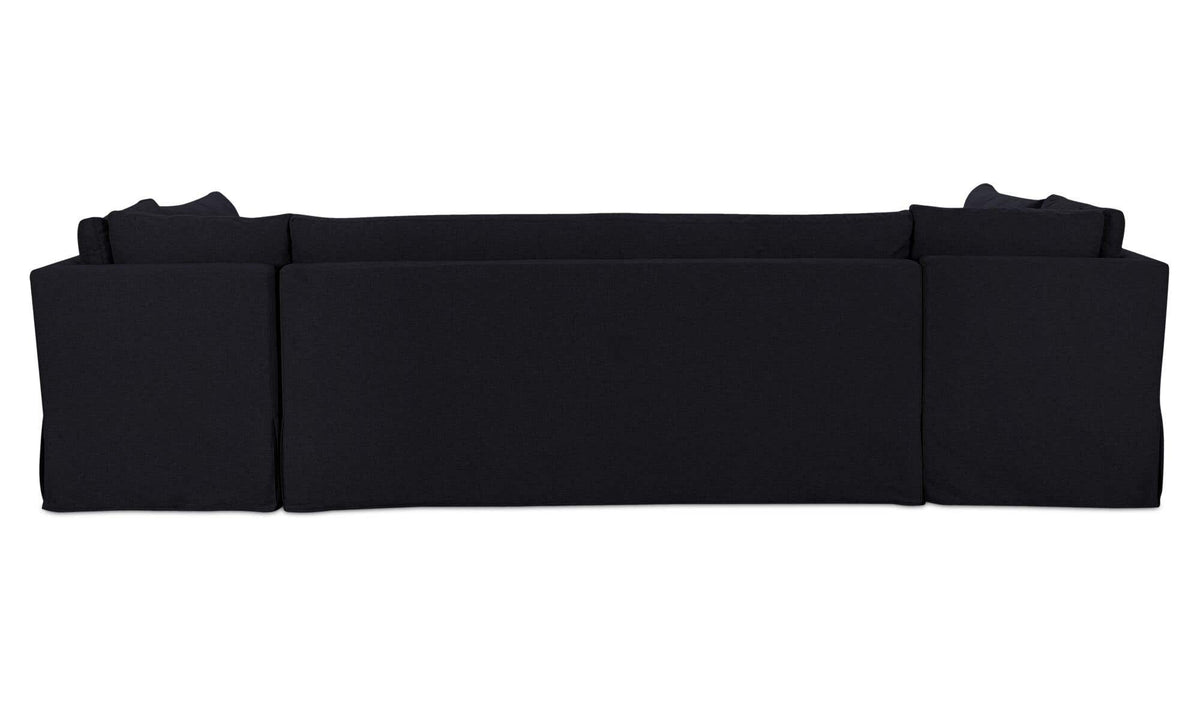 Fable Slipcover Dining Banquette U-Shape Black 129 in by Moe's Home Collection - view 7