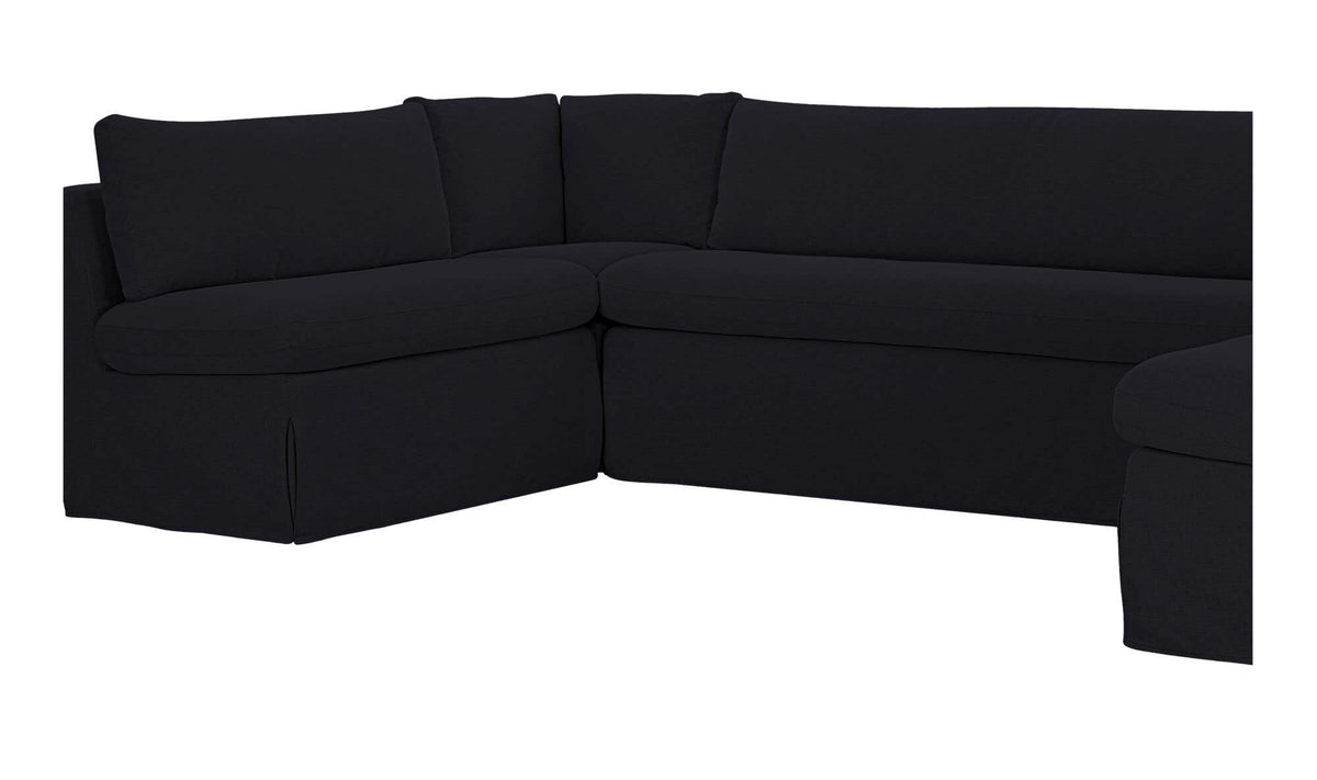 Fable Slipcover Dining Banquette U-Shape Black 129 in by Moe's Home Collection - view 8