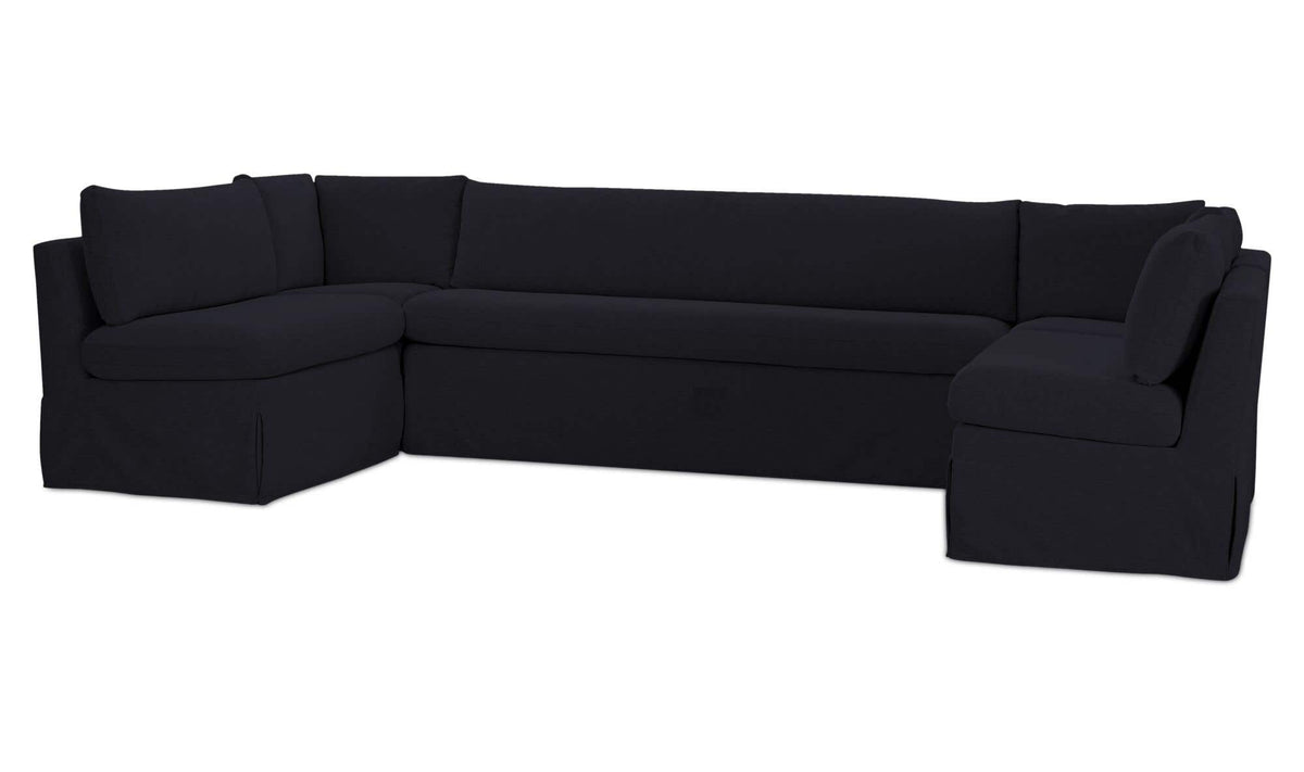 Fable Slipcover Dining Banquette U-Shape Black 129 in by Moe's Home Collection - view 4