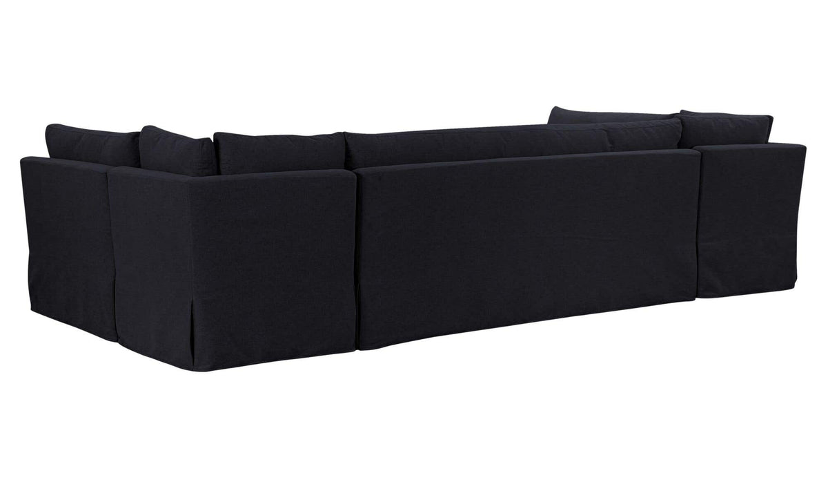 Fable Slipcover Dining Banquette U-Shape Black 129 in by Moe's Home Collection - view 6